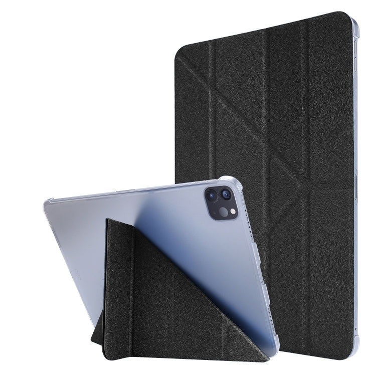 For iPad Air 13 2025 / 2024 / iPad Pro 12.9 2022 / 2021 Silk Texture Horizontal Deformation Flip Leather Tablet Case with Holder(Black) - iPad Pro 12.9 (2022/2021) Cases by PMC TechLife | Online Shopping South Africa | PMC TechLife | Buy Now Pay Later Mobicred