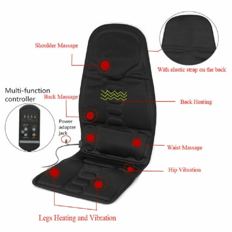 5 Massage Heads 8 Modes Car / Household Multifunctional Whole Body Cervical Massage Seat Cushion, Plug Type:US Plug(Black) - Seat Accessories by PMC TechLife | Online Shopping South Africa | PMC TechLife | Buy Now Pay Later Mobicred