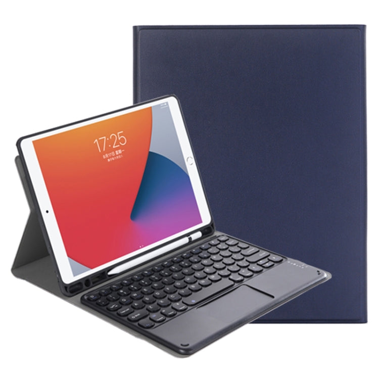 YA11B-A 2021 Detachable Lambskin Texture Round Keycap Bluetooth Keyboard Leather Tablet Case with Touch Control & Pen Slot & Stand For iPad Pro 11 (2021)(Dark Blue) - For iPad Pro by PMC TechLife | Online Shopping South Africa | PMC TechLife