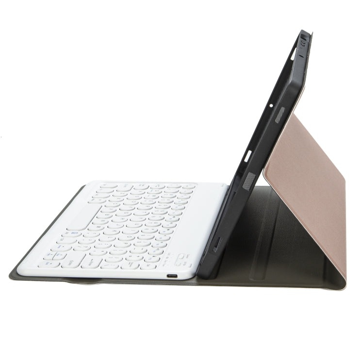 YA11B 2021 Detachable Lambskin Texture Round Keycap Bluetooth Keyboard Leather Tablet Case with Pen Slot & Stand For iPad Pro 11 2021 / Air4 / Air5 / Pro 11(Rose Gold) - For iPad Pro by PMC TechLife | Online Shopping South Africa | PMC TechLife | Buy Now Pay Later Mobicred