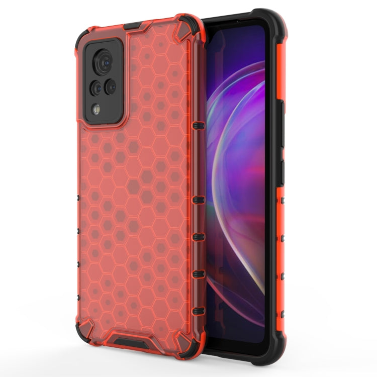 For vivo V21 Shockproof Honeycomb PC + TPU Case(Red) - vivo Cases by PMC TechLife | Online Shopping South Africa | PMC TechLife | Buy Now Pay Later Mobicred