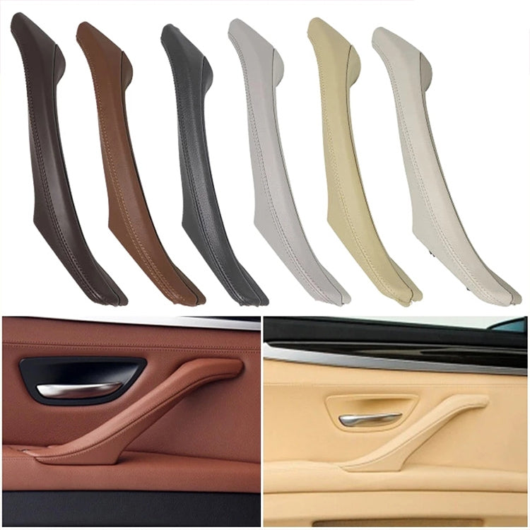 Car Leather Left Side Inner Door Handle Assembly 51417225854 for BMW 5 Series F10 / F18 2011-2017(Beige) - Door Handles by PMC TechLife | Online Shopping South Africa | PMC TechLife | Buy Now Pay Later Mobicred