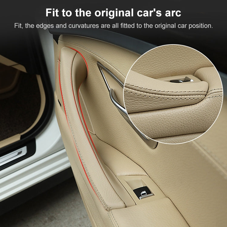 Car Leather Left Side Inner Door Handle Assembly 51417225854 for BMW 5 Series F10 / F18 2011-2017(Mocha) - Door Handles by PMC TechLife | Online Shopping South Africa | PMC TechLife | Buy Now Pay Later Mobicred