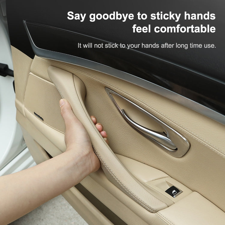 Car Leather Left Side Inner Door Handle Assembly 51417225854 for BMW 5 Series F10 / F18 2011-2017(Mocha) - Door Handles by PMC TechLife | Online Shopping South Africa | PMC TechLife | Buy Now Pay Later Mobicred