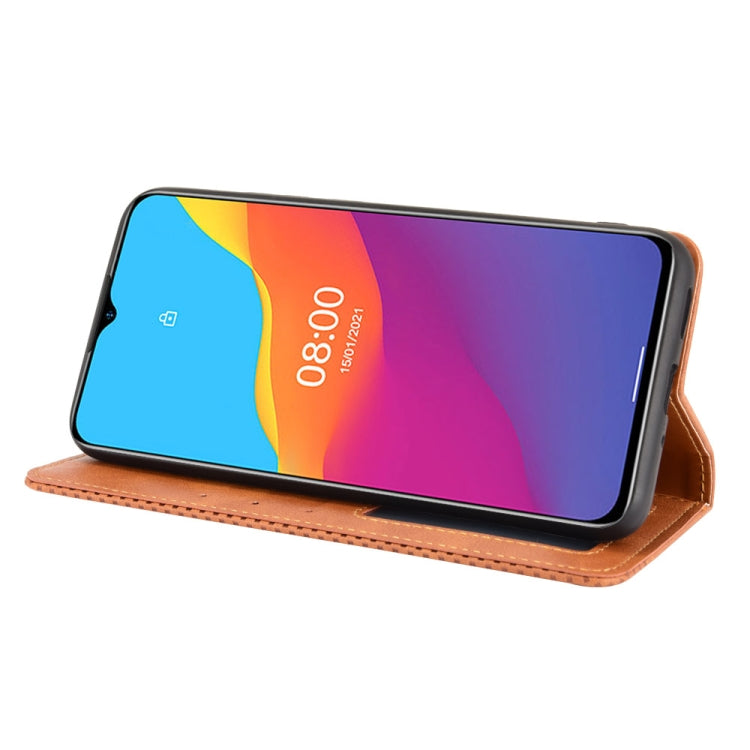 For Ulefone Note 10 Magnetic Buckle Retro Crazy Horse Texture Horizontal Flip Leather Case with Holder & Card Slots & Photo Frame(Brown) - Ulefone Cases by PMC Jewellery | Online Shopping South Africa | PMC Jewellery | Buy Now Pay Later Mobicred