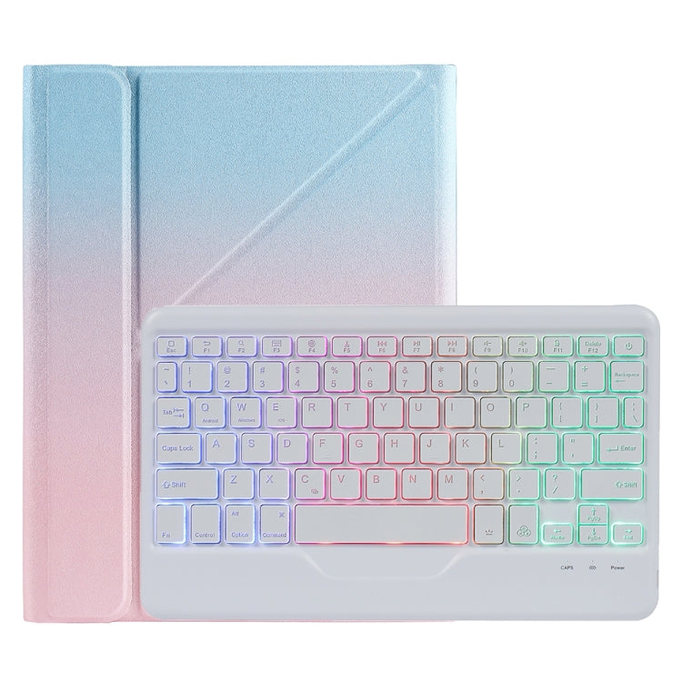 B09S Splittable Backlight Bluetooth Keyboard Leather Tablet Case with Triangle Holder & Pen Slot For iPad 10.2 2020 & 2019 / Pro 10.5 inch / Air 3 10.5 inch(Gradient Blue Pink) - Universal by PMC TechLife | Online Shopping South Africa | PMC TechLife