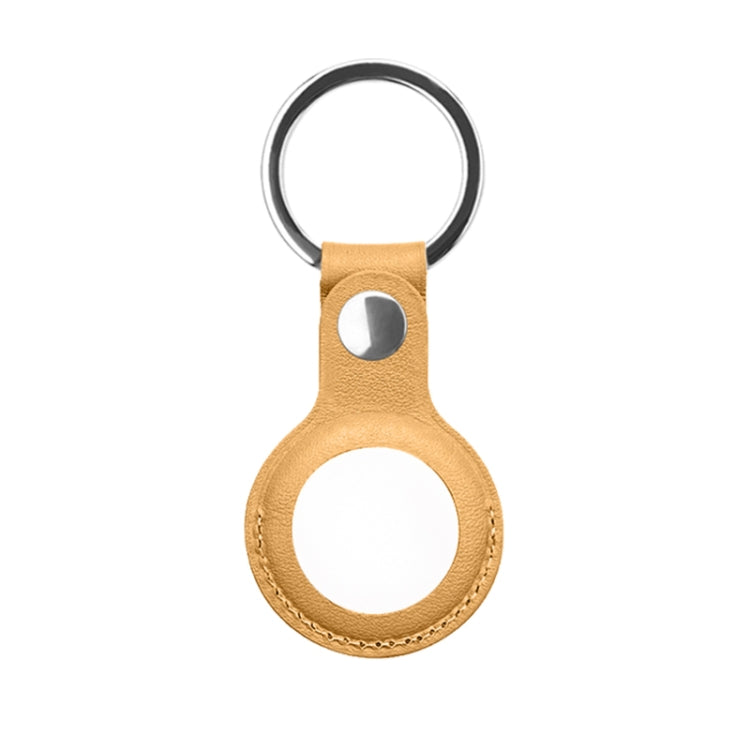 Mutural PU Leather Protective Case with Key Ring for AirTag(Yellow) -  by Mutural | Online Shopping South Africa | PMc TechLife | Buy Now Pay Later Mobicred