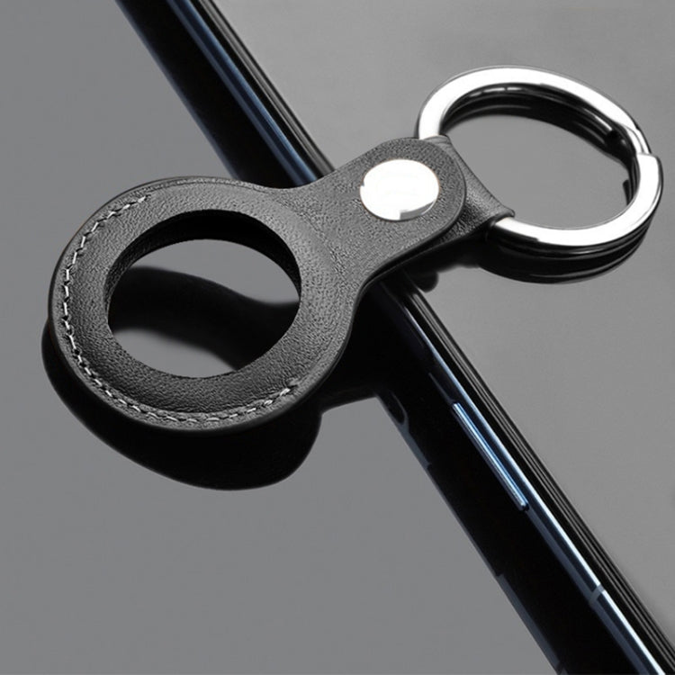 Mutural PU Leather Protective Case with Key Ring for AirTag(Black) - Other by Mutural | Online Shopping South Africa | PMc TechLife | Buy Now Pay Later Mobicred