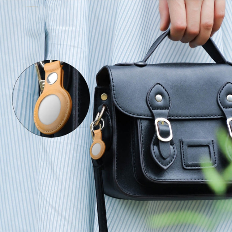 Mutural PU Leather Protective Case with Key Ring for AirTag(Red) -  by Mutural | Online Shopping South Africa | PMc TechLife | Buy Now Pay Later Mobicred