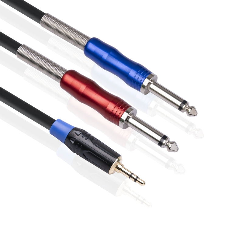 TC195BULS01-18 3.5mm Male to Dual 6.35mm Mono Male Audio Cable, Length:1.8m - Microphone Audio Cable & Connector by PMC TechLife | Online Shopping South Africa | PMC TechLife | Buy Now Pay Later Mobicred
