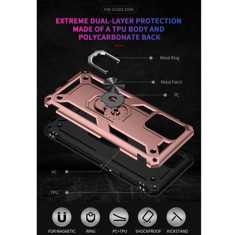 For OPPO A74 4G / F19 Shockproof TPU + PC Protective Case with 360 Degree Rotating Holder(Rose Gold) - OPPO Cases by PMC TechLife | Online Shopping South Africa | PMC TechLife | Buy Now Pay Later Mobicred
