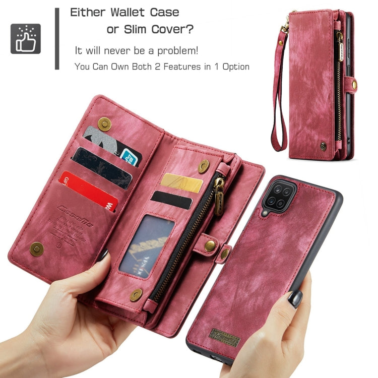 For Samsung Galaxy A12 CaseMe Detachable Multifunctional Horizontal Flip Leather Case, with Card Slot & Holder & Zipper Wallet & Photo Frame(Red) - free shipping - PMC Jewellery - Order now!