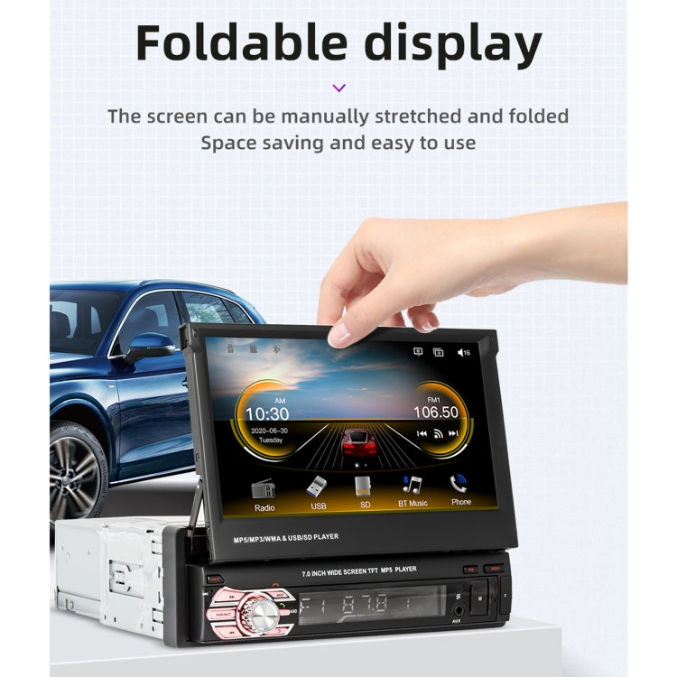 9601C HD 7 inch Manually Retractable Screen Car MP5 Player GPS Navigation Bluetooth Radio, Support Mirror Link & FM & TF Card & USB - Car MP3 & MP4 & MP5 by PMC TechLife | Online Shopping South Africa | PMC TechLife | Buy Now Pay Later Mobicred