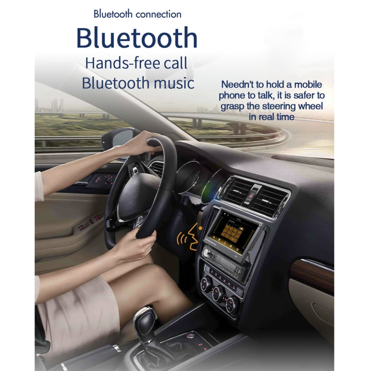 T100C 7 inch Manually Retractable Screen Car MP5 Player Radio, Support Mirror Link & FM & TF Card & USB & Bluetooth Hand-free Calling & Reversing Trajectory System & CayPlay Connection - Car MP3 & MP4 & MP5 by PMC TechLife | Online Shopping South Africa | PMC TechLife | Buy Now Pay Later Mobicred
