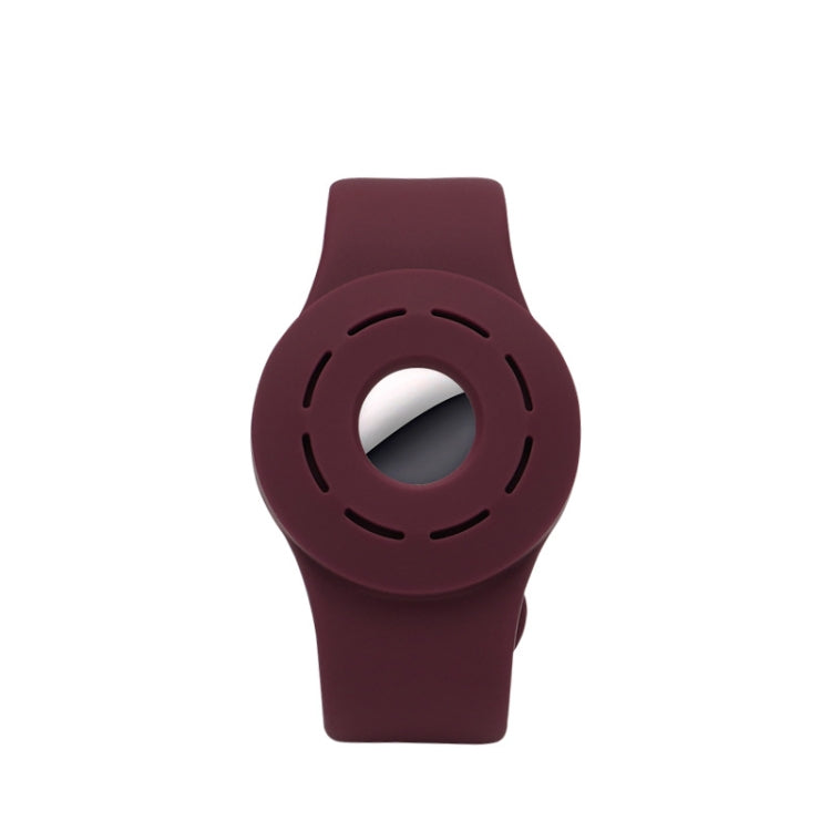 Anti-scratch Shockproof Silicone Bracelet Strap Protective Cover Case For AirTag(Wine Red) -  by PMc TechLife | Online Shopping South Africa | PMc TechLife | Buy Now Pay Later Mobicred