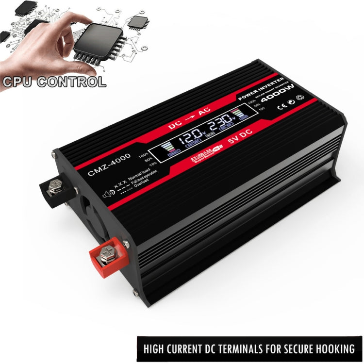Zhizun Modified Sinewave 12V to 110V 4000W Car Power Inverter(Black) - Modified Square Wave by PMC TechLife | Online Shopping South Africa | PMC TechLife | Buy Now Pay Later Mobicred