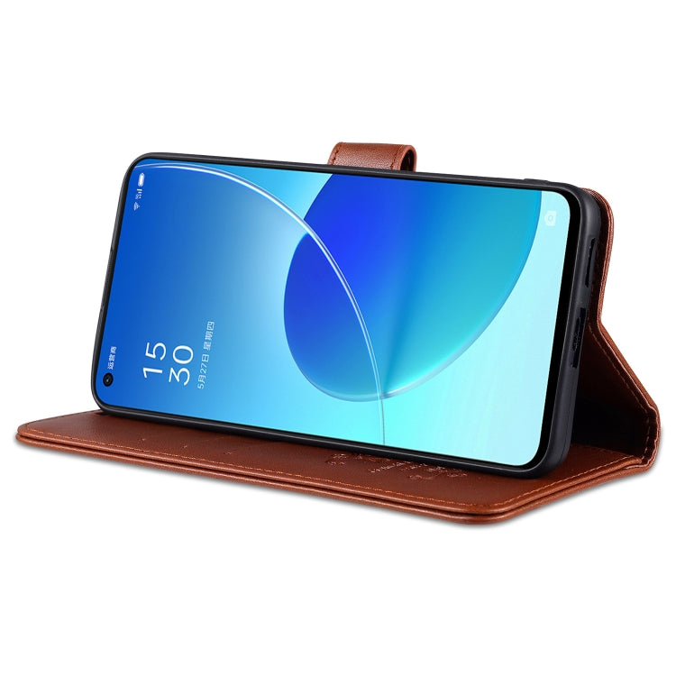 For OPPO Reno6 / Reno6 Pro 5G AZNS Sheepskin Texture Horizontal Flip Leather Case with Holder & Card Slots & Wallet(Brown) - OPPO Cases by AZNS | Online Shopping South Africa | PMC TechLife | Buy Now Pay Later Mobicred