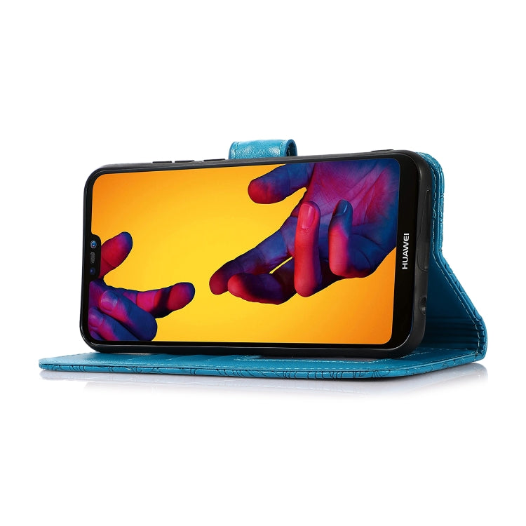 For Huawei P20 lite Skin Feel Embossed Sunflower Horizontal Flip Leather Case with Holder & Card Slots & Wallet & Lanyard(Blue) - Huawei Cases by PMC TechLife | Online Shopping South Africa | PMC TechLife