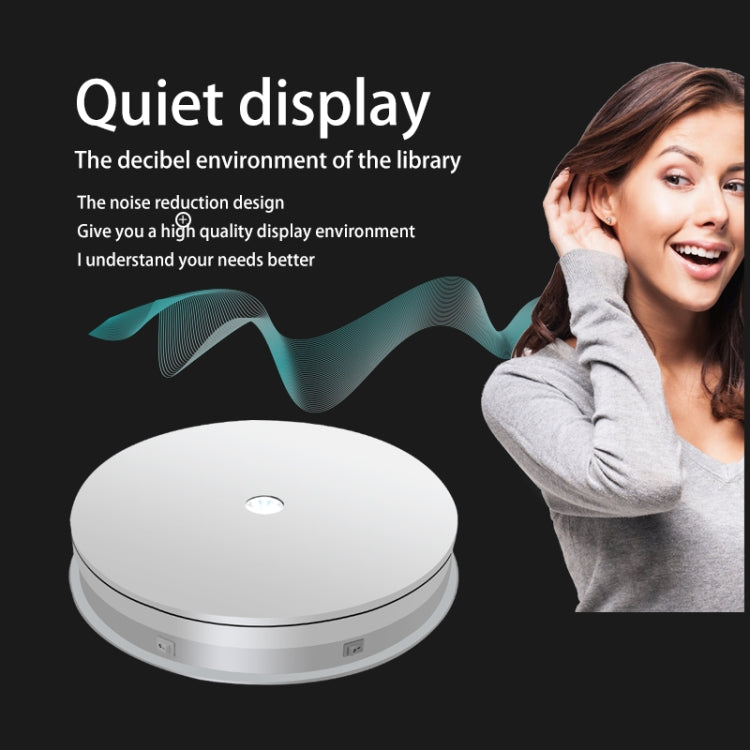 30cm Electric Rotating Turntable Display Stand  LED Light Video Shooting Props Turntable, Power Plug:220V UK Plug(White) - free shipping - PMc TechLife - Order now!