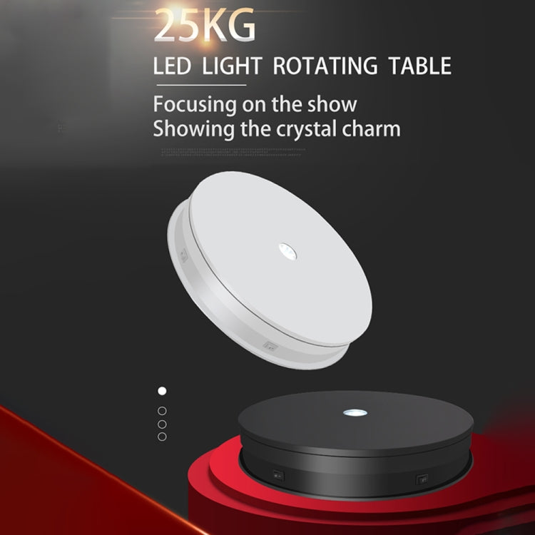 30cm Electric Rotating Turntable Display Stand  LED Light Video Shooting Props Turntable, Power Plug:220V UK Plug(White) - free shipping - PMc TechLife - Order now!