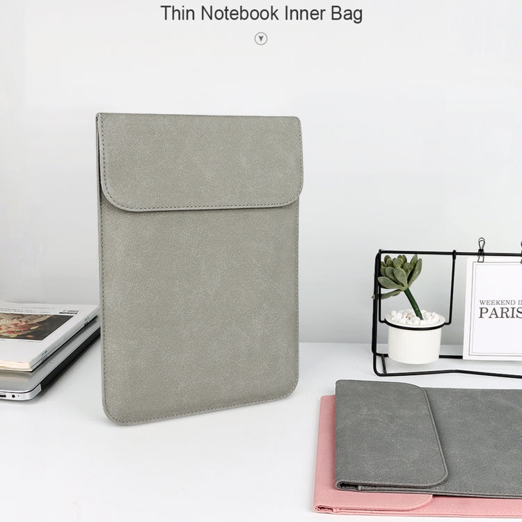 PU02 Ultra-thin Notebook Liner Bag with Small Bag, Size:14.1-15.4 inch(Dark Grey) - 15 inch by PMC TechLife | Online Shopping South Africa | PMC TechLife | Buy Now Pay Later Mobicred