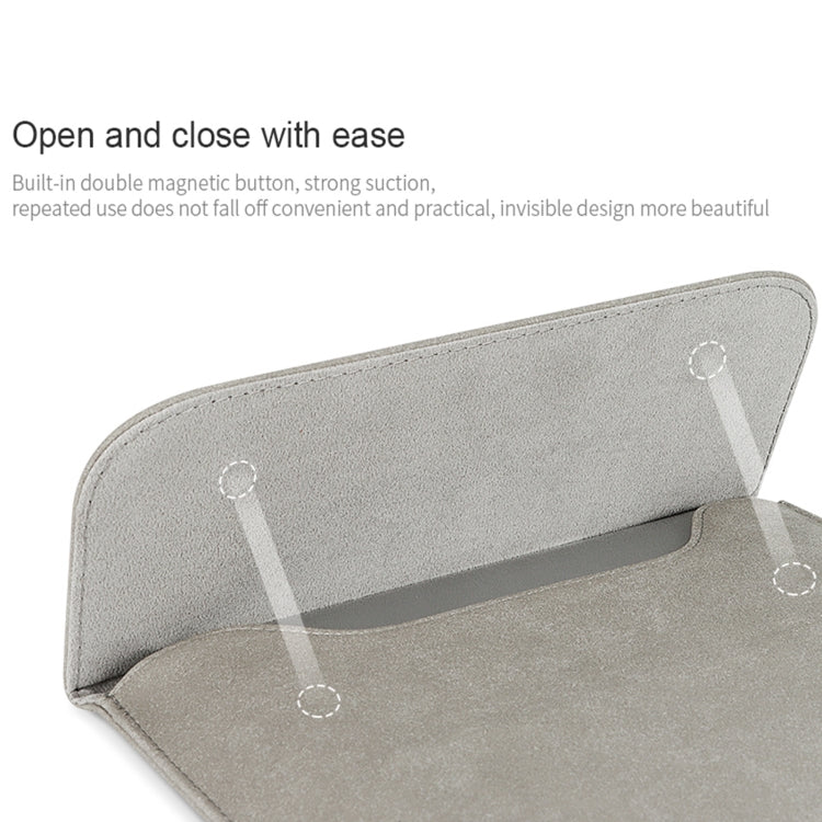 PU02 Ultra-thin Notebook Liner Bag with Small Bag, Size:14.1-15.4 inch(Dark Grey) - 15 inch by PMC TechLife | Online Shopping South Africa | PMC TechLife | Buy Now Pay Later Mobicred