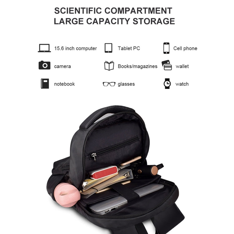 SJ01 Business Casual Computer Backpack with USB Charging Port, Size:13-15 inch Universal(Black) - Backpack by PMC Jewellery | Online Shopping South Africa | PMC Jewellery | Buy Now Pay Later Mobicred