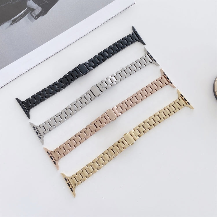 Three-beads Steel Watch Band For Apple Watch Ultra 49mm&Watch Ultra 2 49mm / Series 9&8&7 45mm / SE 3&SE 2&6&SE&5&4 44mm / 3&2&1 42mm (Silver+Rose Gold) - free shipping - PMC TechLife - Order now!