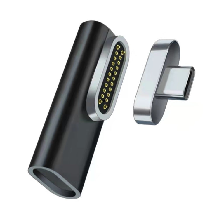 100W USB-C / Type-C Female to 20 Pin Magnetic USB-C / Type-C Male Elbow Adapter (Black) - Cable & Adapter by PMC TechLife | Online Shopping South Africa | PMC TechLife