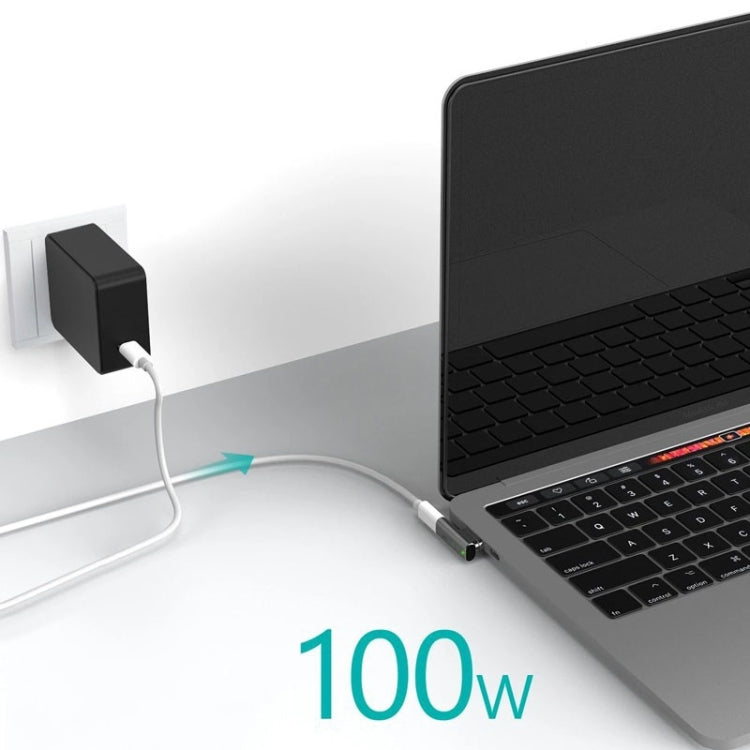100W USB-C / Type-C Female to 20 Pin Magnetic USB-C / Type-C Male Elbow Adapter (Black) - Cable & Adapter by PMC TechLife | Online Shopping South Africa | PMC TechLife