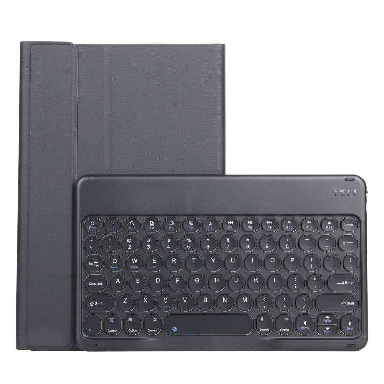 For Lenovo Pad Plus 11 inch TB-J607F / Tab P11 11 inch TB-J606F / Pad 11 inch YAM12 Lambskin Texture Detachable Round Keycap Bluetooth Keyboard Leather Tablet Case with Holder(Black) - Lenovo Keyboard by PMC TechLife | Online Shopping South Africa | PMC TechLife