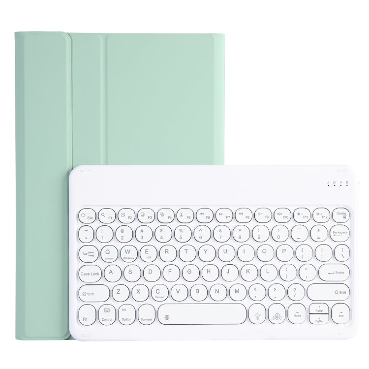 For Lenovo Pad Plus 11 inch TB-J607F / Tab P11 11 inch TB-J606F / Pad 11 inch YAM12 Backlight Style Lambskin Texture Detachable Round Keycap Bluetooth Keyboard Leather Tablet Case with Holder(Light Green) - Lenovo Keyboard by PMC TechLife | Online Shopping South Africa | PMC TechLife