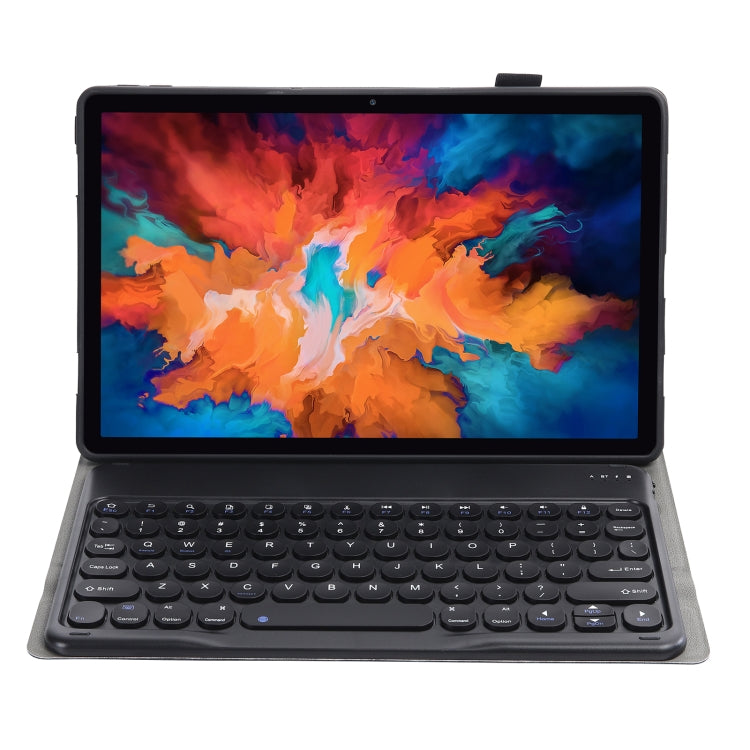For Lenovo Pad Pro 11.5 inch 2021 TB-J716F / Tab P11 Pro 11.5 inch TB-J706F YAM13 Lambskin Texture Detachable Round Keycap Bluetooth Keyboard Leather Tablet Case with Holder(Black) - Lenovo Keyboard by PMC TechLife | Online Shopping South Africa | PMC TechLife