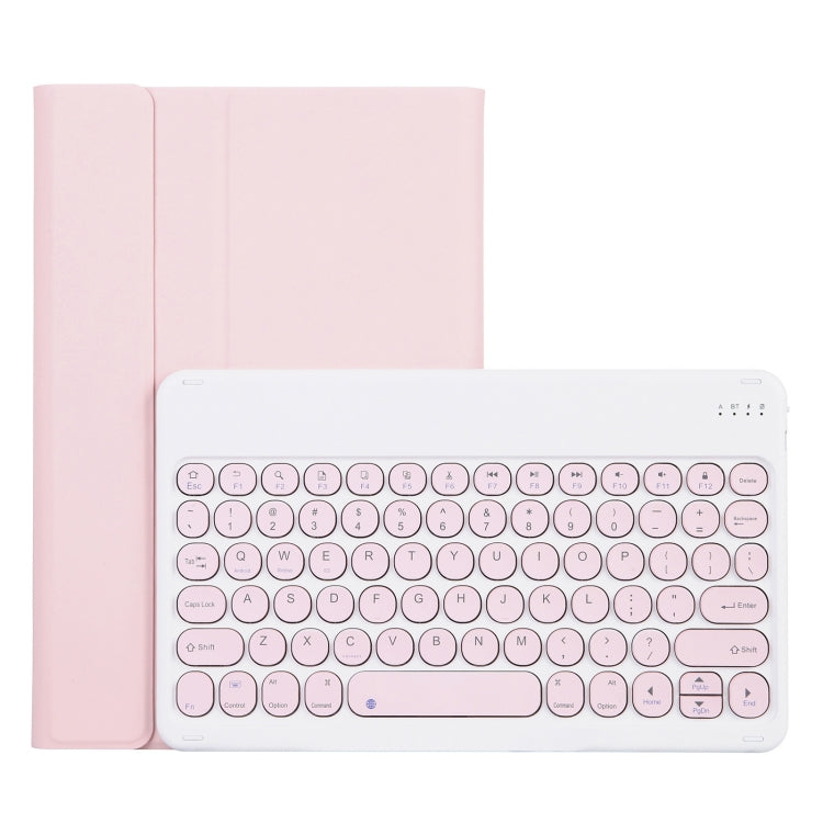 For Lenovo Pad Pro 11.5 inch 2021 TB-J716F / Tab P11 Pro 11.5 inch TB-J706F YAM13 Lambskin Texture Detachable Round Keycap Bluetooth Keyboard Leather Tablet Case with Holder(Pink) - Lenovo Keyboard by PMC TechLife | Online Shopping South Africa | PMC TechLife