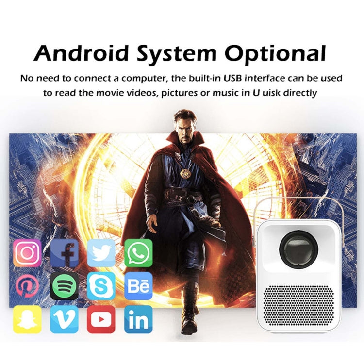 WEJOY Y1 1920x1080P 100 ANSI Lumens Portable Home Theater LED HD Digital Projector, Android 6.0, 1G+16G, UK Plug (White) - LED Projector by WEJOY | Online Shopping South Africa | PMC Jewellery | Buy Now Pay Later Mobicred