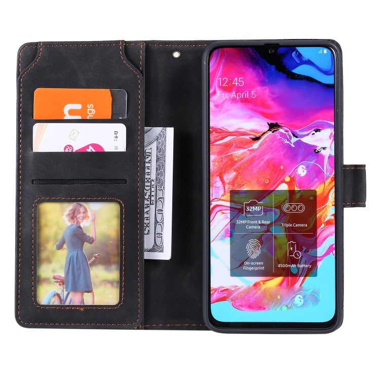 For Samsung Galaxy A70 Skin Feel Business Horizontal Flip PU Leather Case with Holder & Multi-Card Slots & Wallet & Lanyard & Photo Frame(Black) - Galaxy Phone Cases by PMC TechLife | Online Shopping South Africa | PMC TechLife