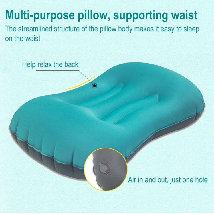 Outdoor Camping Trip Foldable Portable Inflatable Pillow Nap Waist Pillow, Specification:Inflate with Your Mouth(Double Ink Blue) - free shipping - PMC TechLife - Order now!