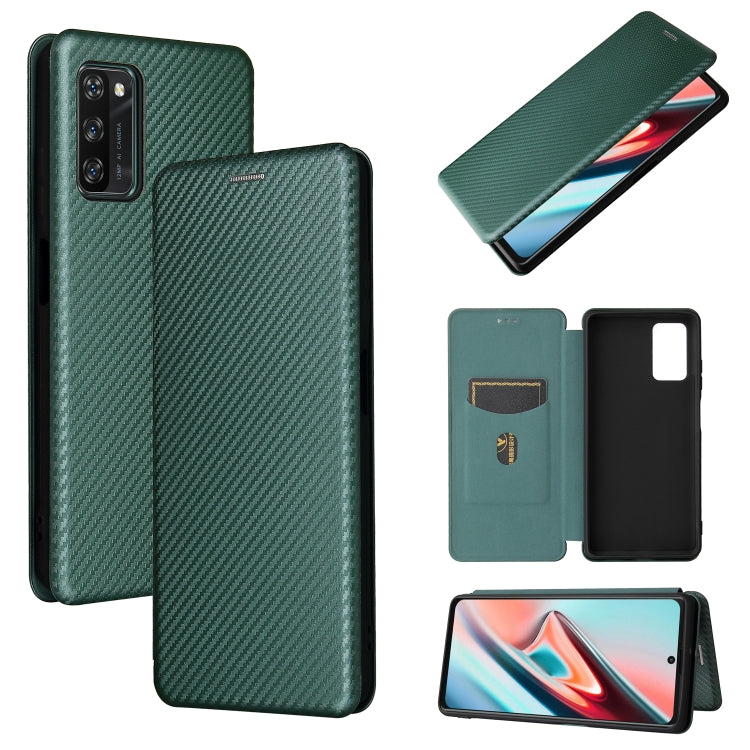For Blackview A100 Carbon Fiber Texture Horizontal Flip TPU + PC + PU Leather Case with Card Slot(Green) - More Brand by PMC TechLife | Online Shopping South Africa | PMC TechLife | Buy Now Pay Later Mobicred