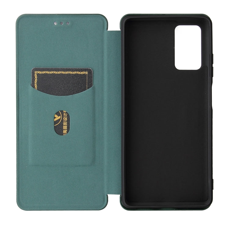 For Blackview A100 Carbon Fiber Texture Horizontal Flip TPU + PC + PU Leather Case with Card Slot(Green) - More Brand by PMC TechLife | Online Shopping South Africa | PMC TechLife | Buy Now Pay Later Mobicred