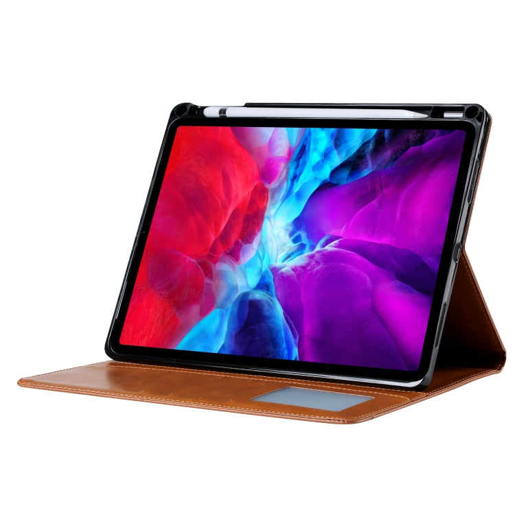 For iPad Air 13 2024 / iPad Pro 12.9 2022 / 2021 / 2010 Knead Skin Texture Horizontal Flip Leather Tablet Case with Photo Frame & Holder & Card Slots & Wallet (Brown) - iPad Pro 12.9 (2022/2021) Cases by PMC TechLife | Online Shopping South Africa | PMC TechLife | Buy Now Pay Later Mobicred