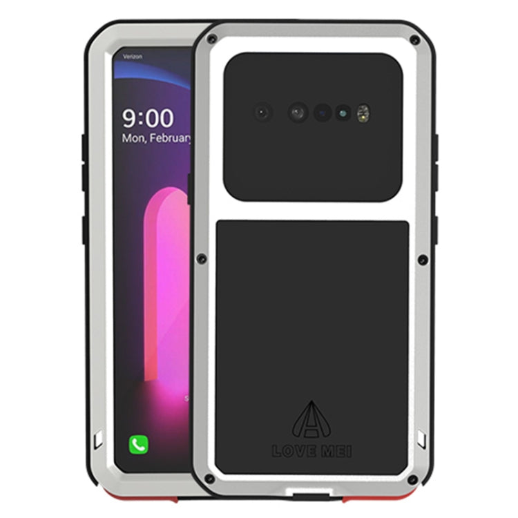 For LG V60 ThinQ 5G LOVE MEI Metal Shockproof Waterproof Dustproof Protective Case with Glass(Silver) - LG Cases by LOVE MEI | Online Shopping South Africa | PMC TechLife | Buy Now Pay Later Mobicred