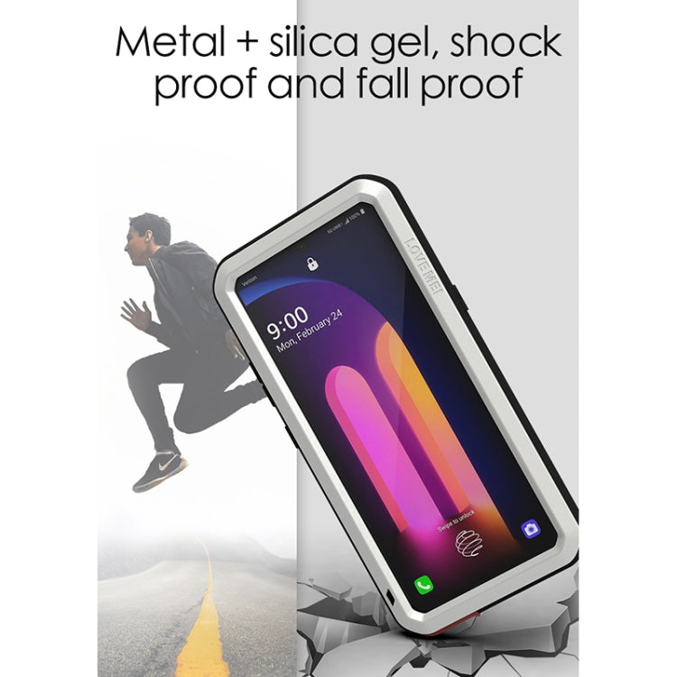 For LG V60 ThinQ 5G LOVE MEI Metal Shockproof Waterproof Dustproof Protective Case with Glass(Silver) - LG Cases by LOVE MEI | Online Shopping South Africa | PMC TechLife | Buy Now Pay Later Mobicred