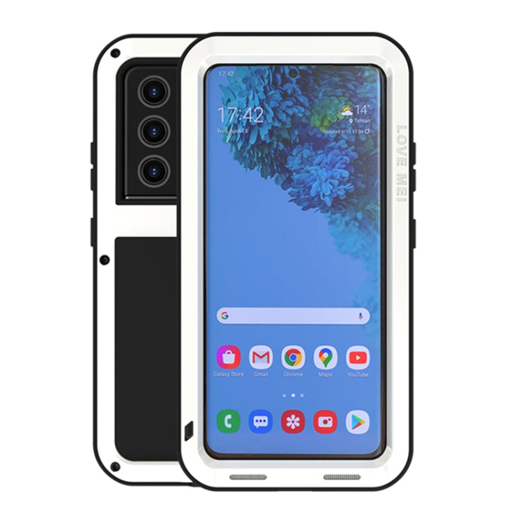 For Samsung Galaxy S21 Ultra 5G LOVE MEI Metal Shockproof Waterproof Dustproof Protective Case without Glass(White) - free shipping - PMC TechLife - Order now!