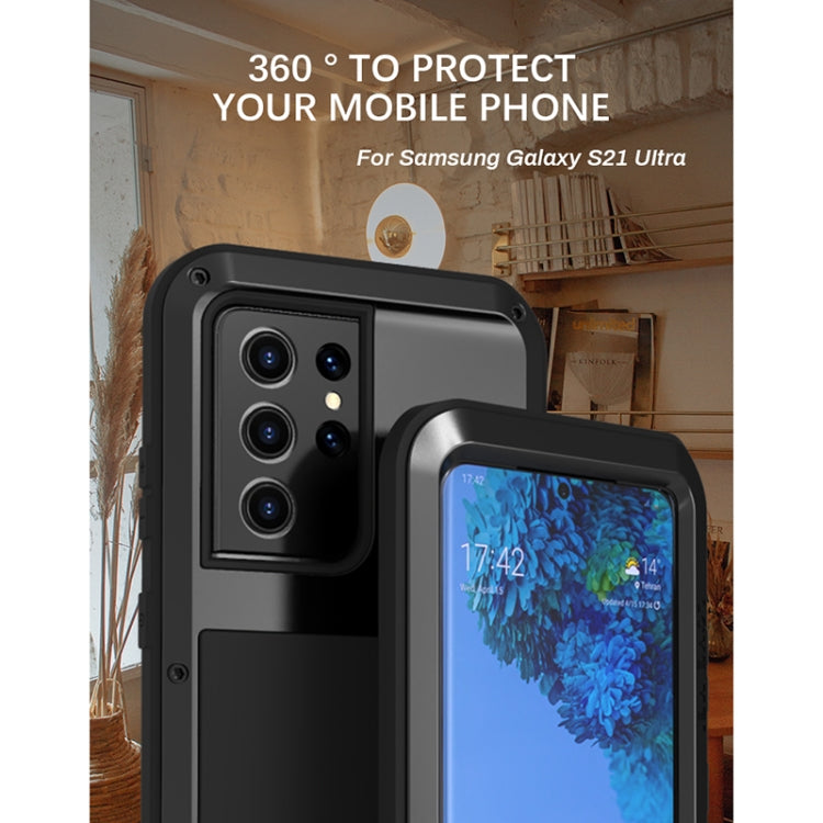 For Samsung Galaxy S21 Ultra 5G LOVE MEI Metal Shockproof Waterproof Dustproof Protective Case without Glass(Red) - free shipping - PMC TechLife - Order now!
