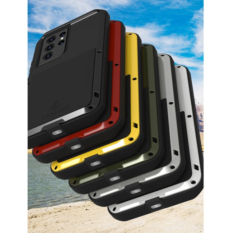 For Samsung Galaxy S21 Ultra 5G LOVE MEI Metal Shockproof Waterproof Dustproof Protective Case without Glass(Red) - free shipping - PMC TechLife - Order now!