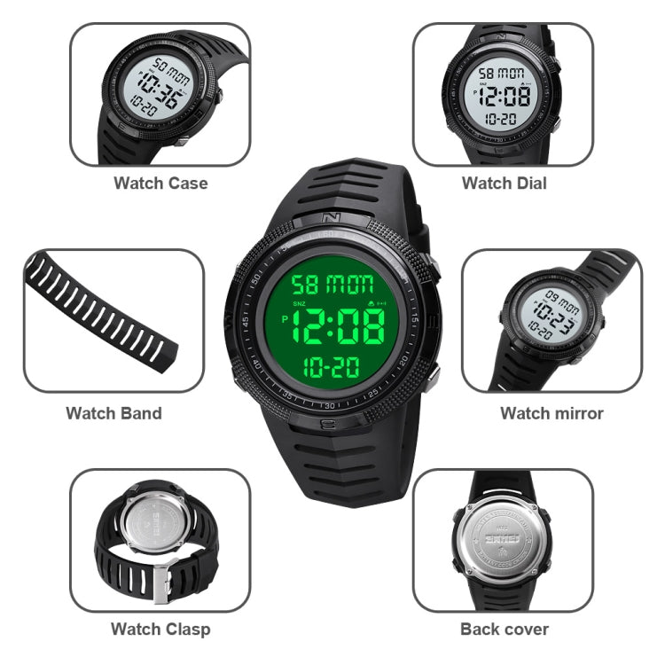 SKMEI 1632 Dual Time Display Luminous Electronic Watch, Support Alarm Clock(Golden Black) - free shipping - PMC TechLife - Order now!
