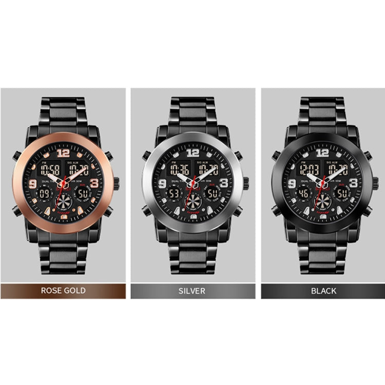SKMEI 1642 Three-time Display Luminous Electronic Watch, Support Alarm Clock(Black) - free shipping - PMC TechLife - Order now!