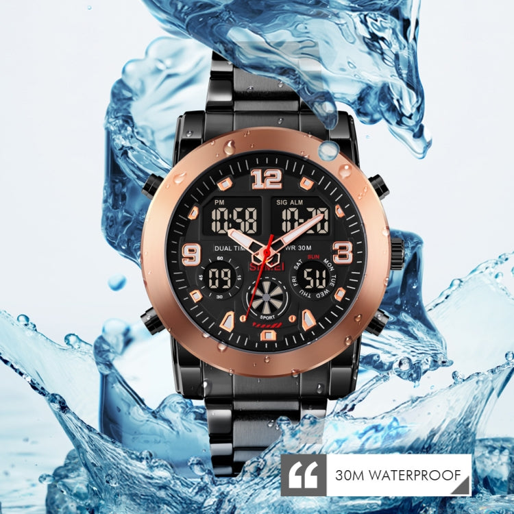 SKMEI 1642 Three-time Display Luminous Electronic Watch, Support Alarm Clock(Rose Gold) - free shipping - PMC TechLife - Order now!