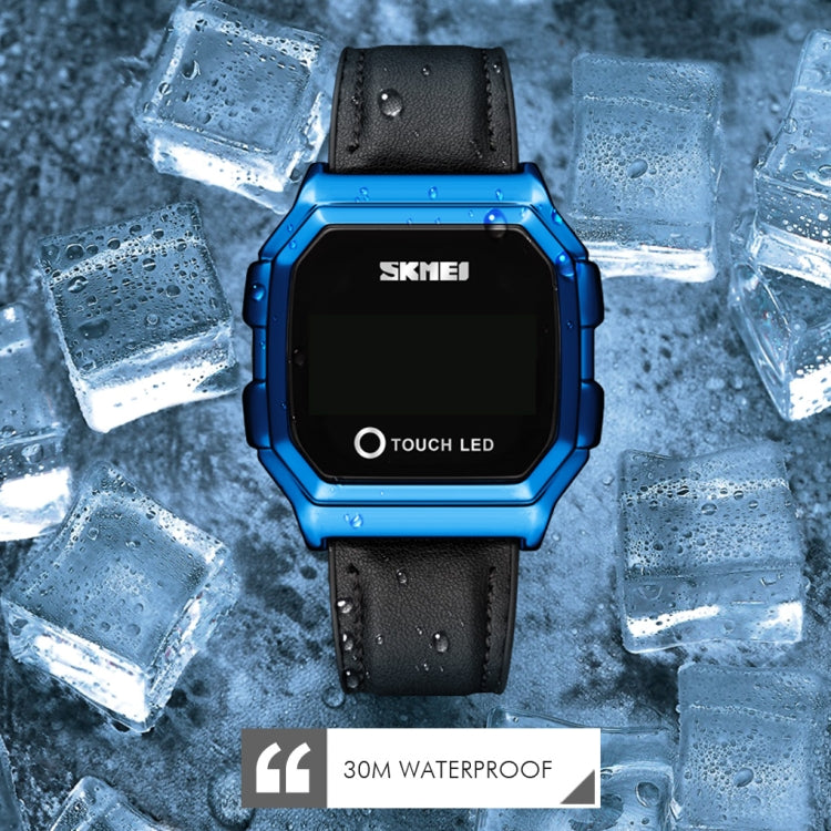 SKMEI 1650 Leather Strap Version LED Digital Display Electronic Watch with Touch Luminous Button(Silver) - free shipping - PMC TechLife - Order now!