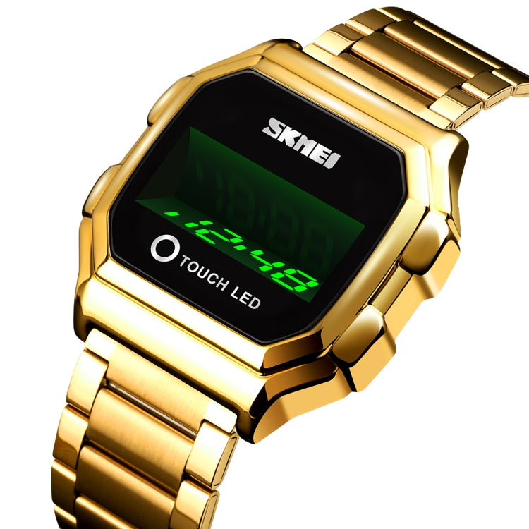 SKMEI 1650 Steel Strap Version LED Digital Display Electronic Watch with Touch Luminous Button(Gold) - free shipping - PMC TechLife - Order now!
